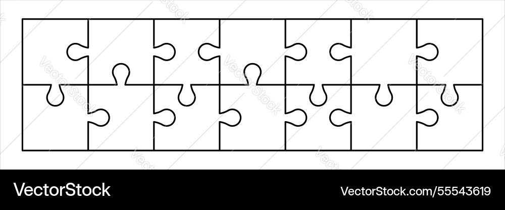 Puzzle outline jigsaw game template blank Vector Image