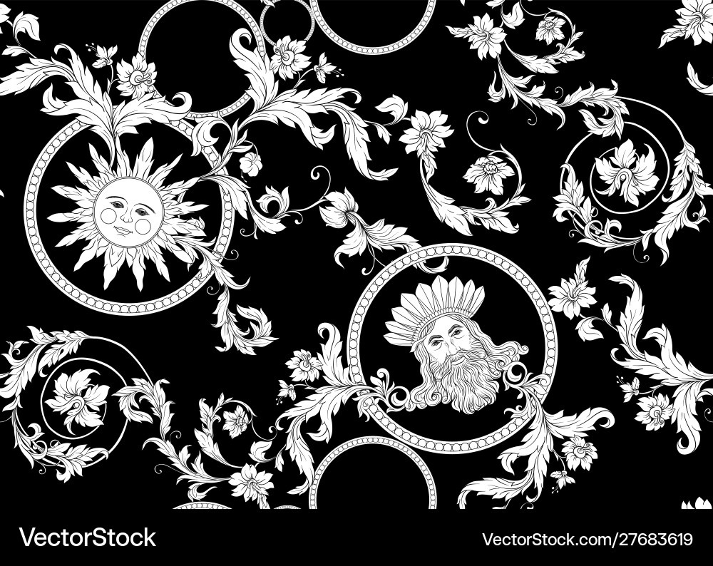 Seamless pattern background in baroque Seamless pattern background in baroque vector image