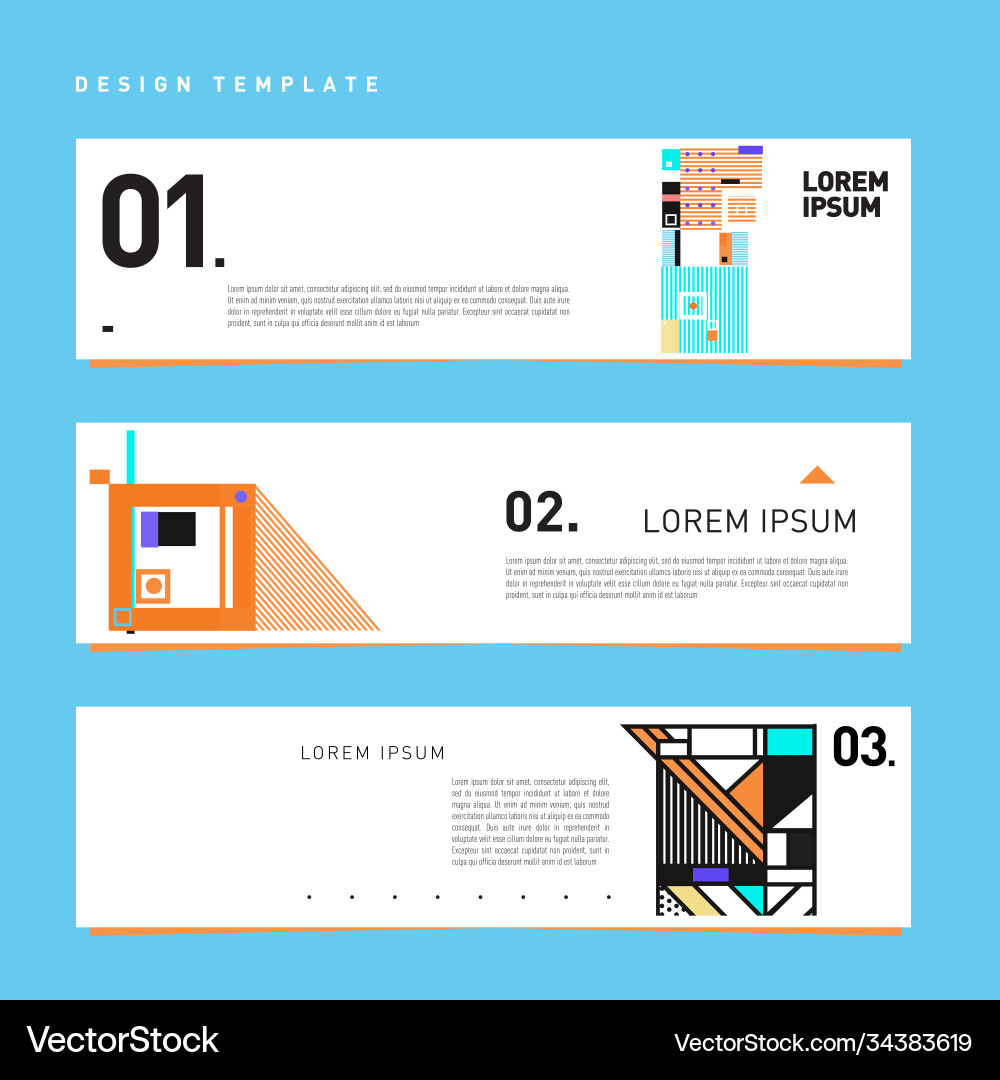Set abstract banner web design template retro Set abstract banner web design template retro Vector Image
