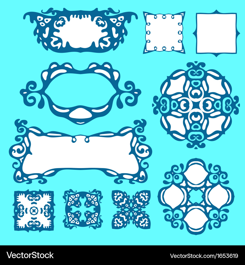 Set of design elements and borders vector image