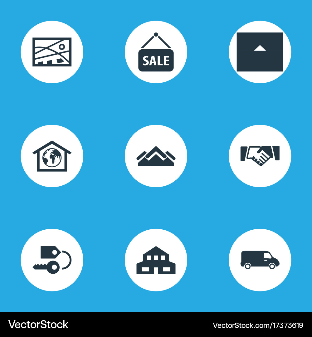 Set of simple property icons Vector Image
