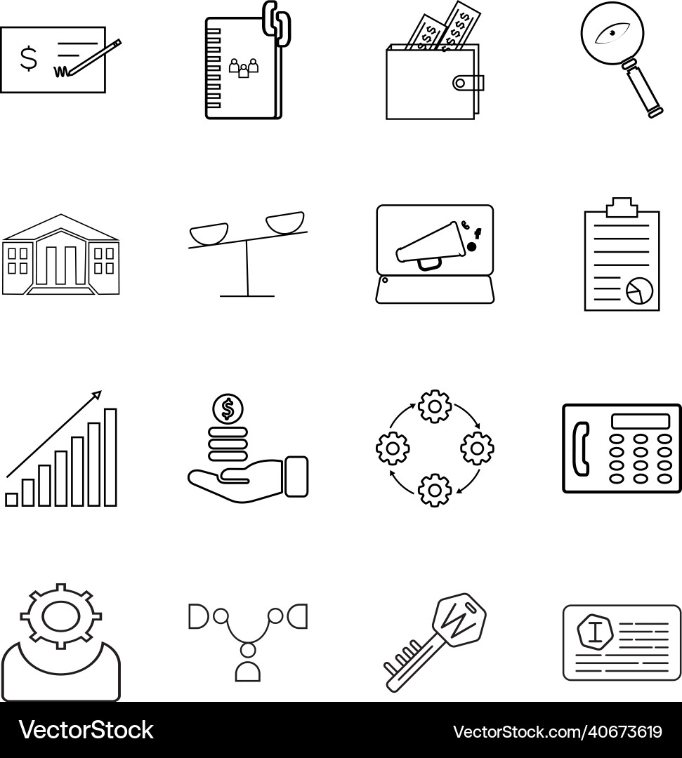 Simple set of data analysis related icons Vector Image