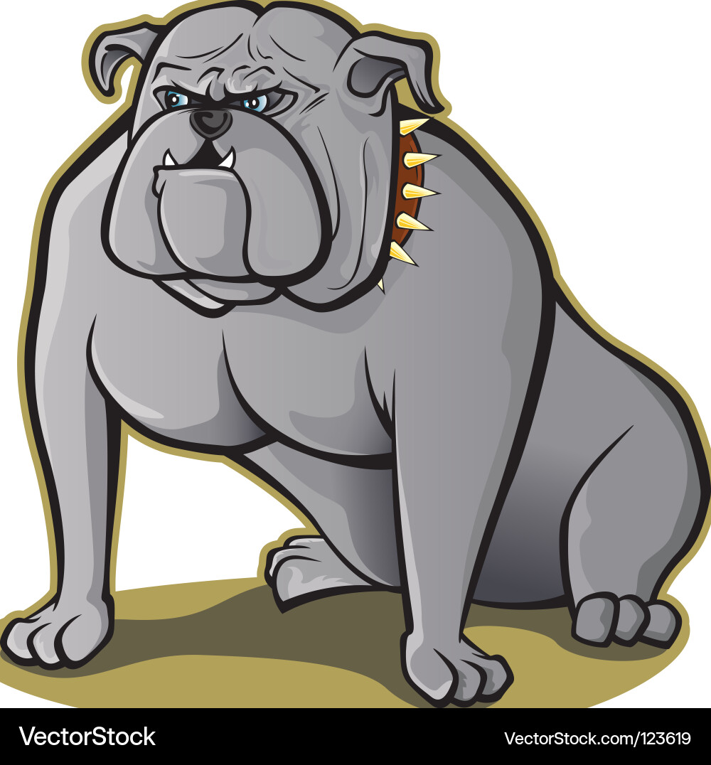 Stern Bulldogge Portrait Vektorbild