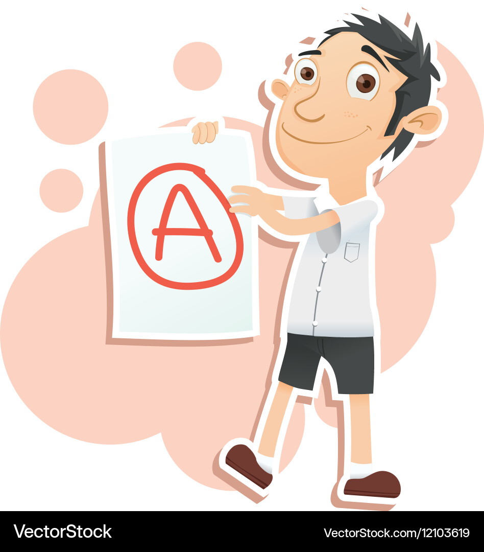 Student with a grade vector image