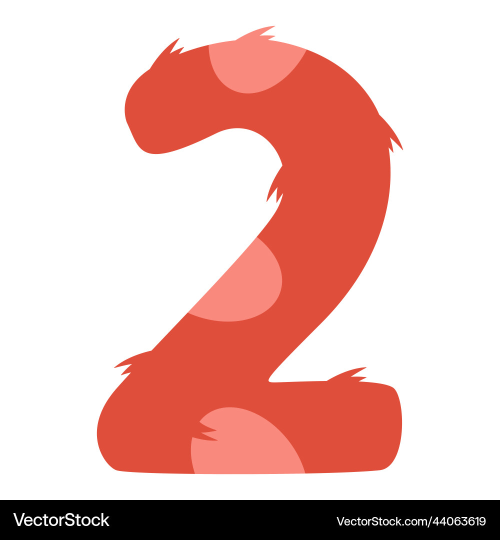 Stylized number 2 with print Stylized number 2 with print vector image