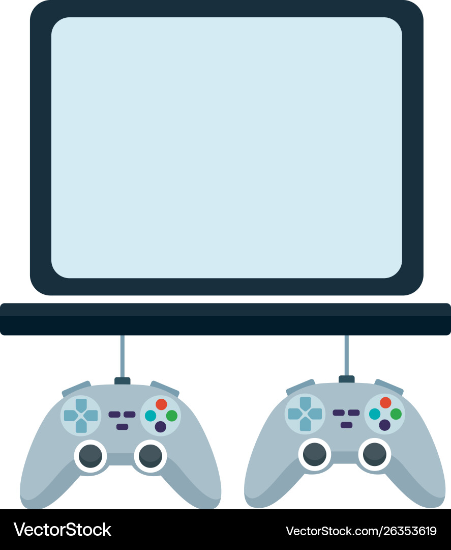Video games play console cartoon Video games play console cartoon vector image