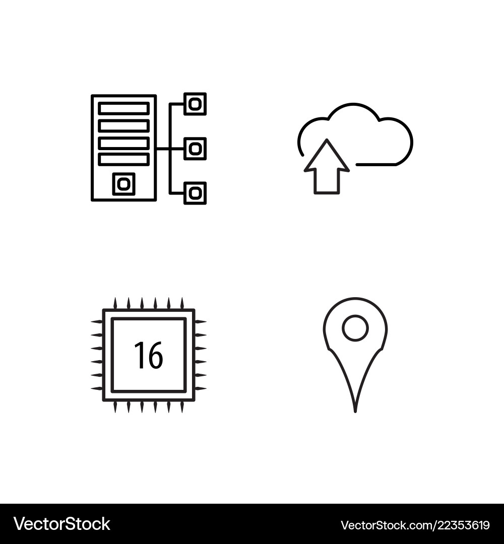 Web simple outlined icons set vector image