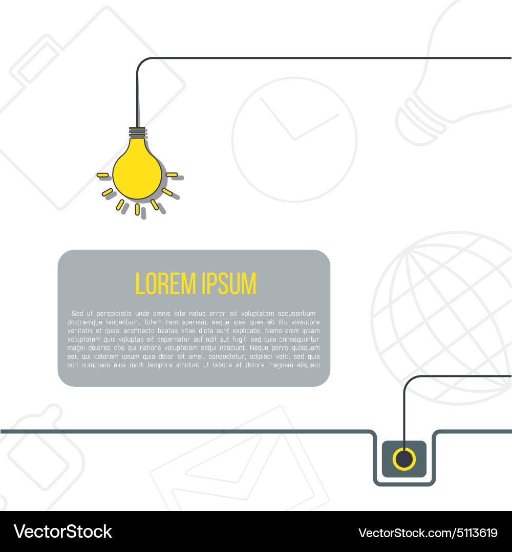 Wire plug and socket with light bulb Vector Image