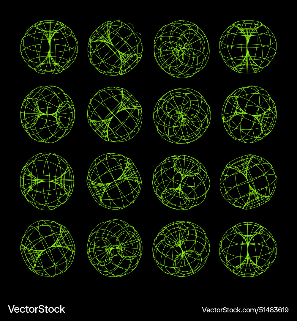 Wireframe 3D Grid - Perspective Mesh vector image