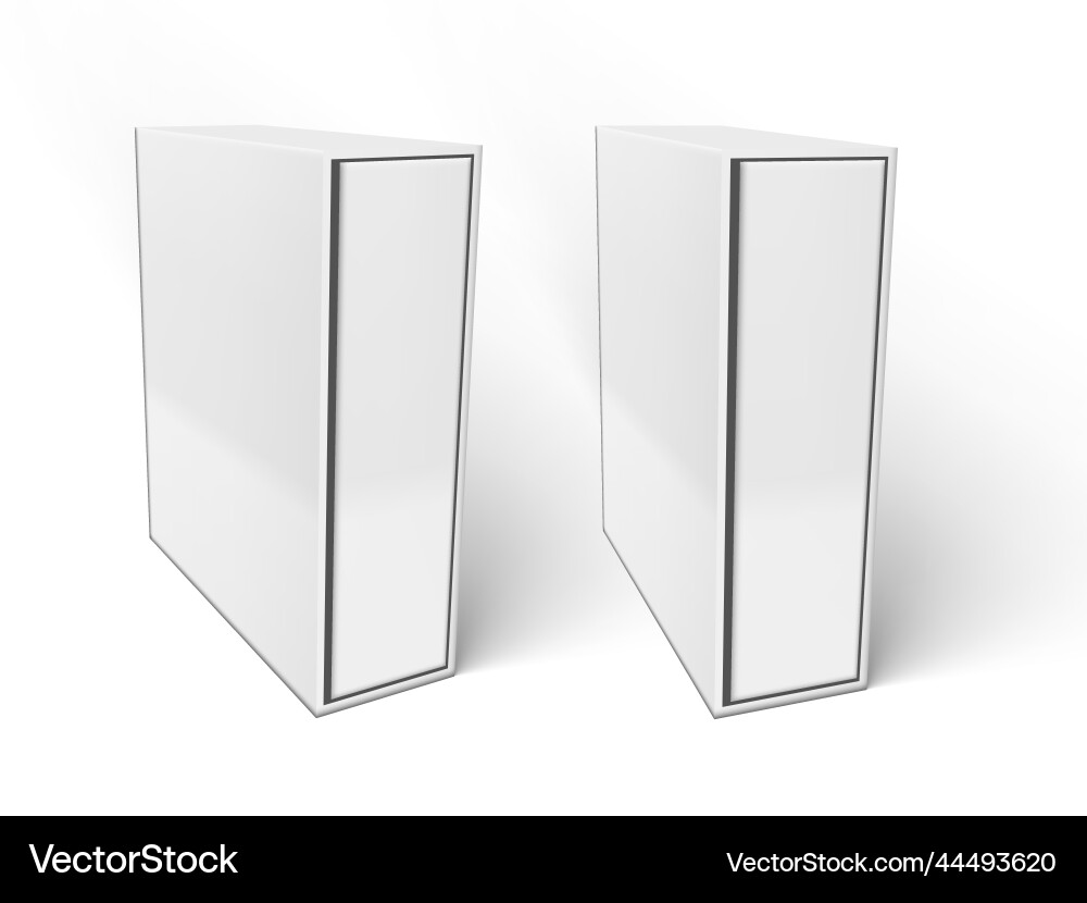 3d various blank package box with shadows set vector image