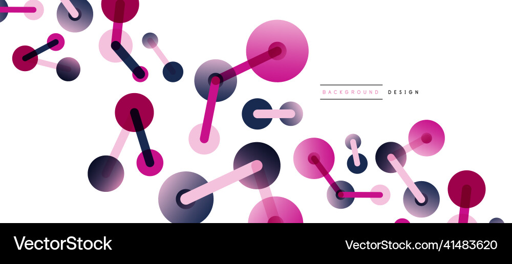 Abstract background round dots connected by lines Vector Image