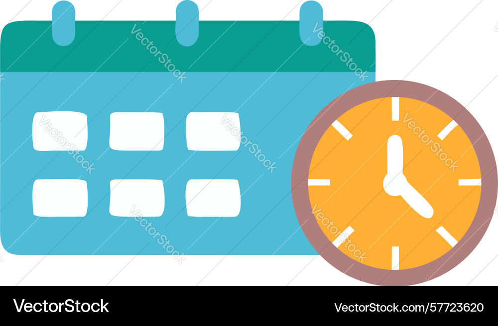 Calendar and clock icon for time-bound vector image