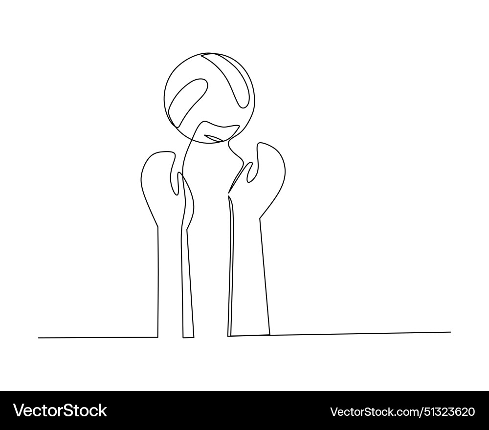 Continuous single line drawing of hands trying Continuous single line drawing of hands trying Vector Image