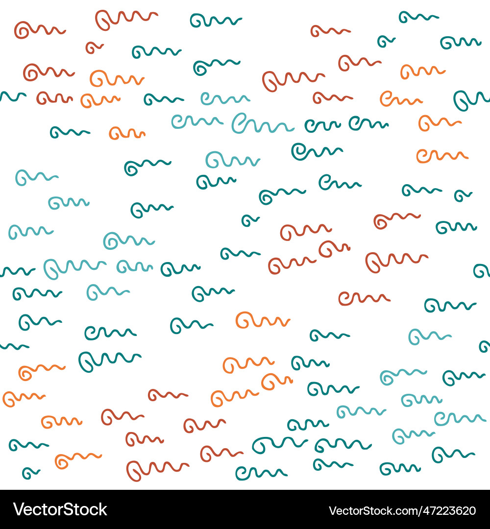 Doodle seamless pattern with abstract squiggly Doodle seamless pattern with abstract squiggly vector image