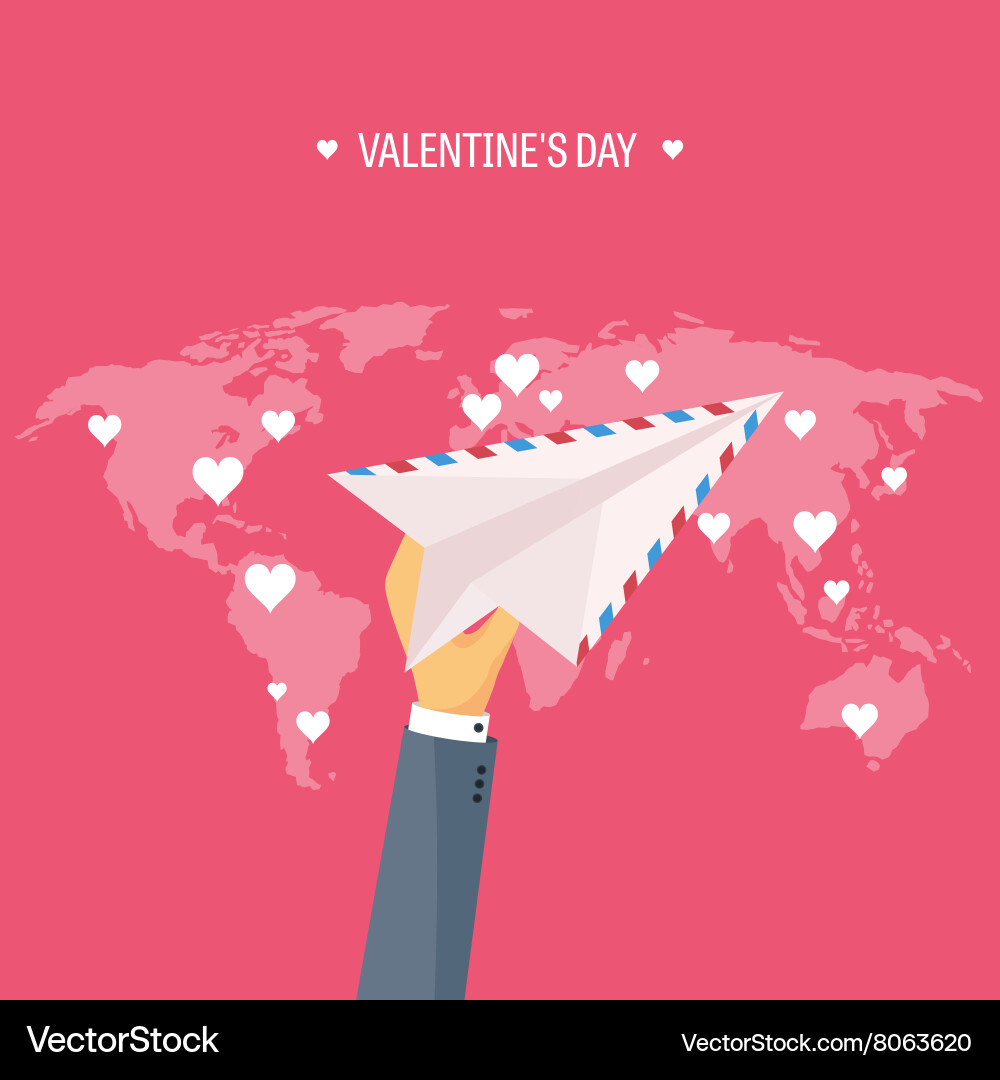 Flat background with envelope vector image