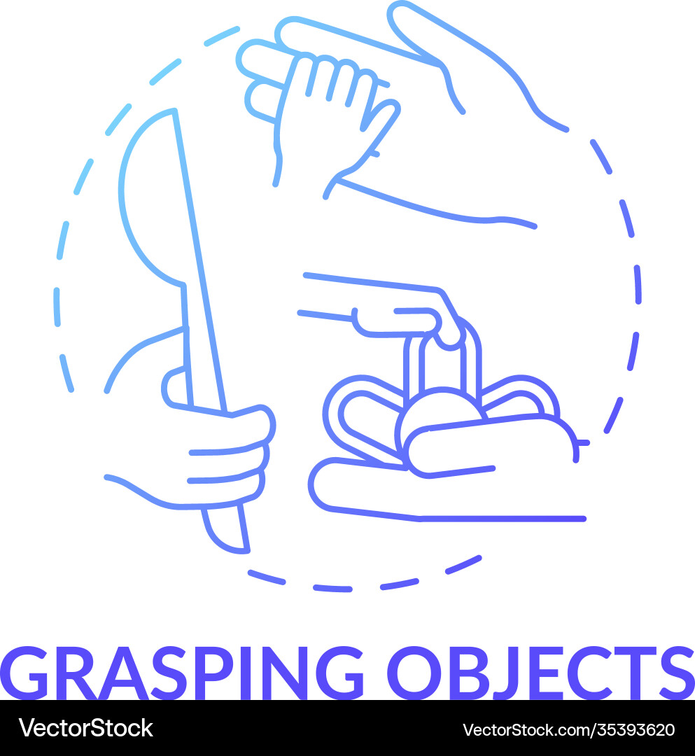 Grasping objects blue gradient concept icon Grasping objects blue gradient concept icon vector image