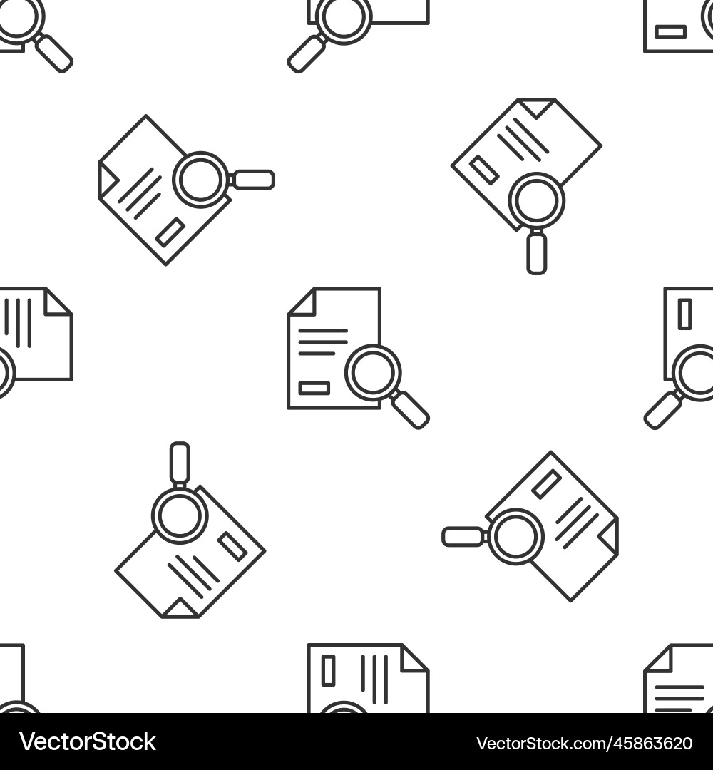 Grey line document with search icon isolated Grey line document with search icon isolated vector image