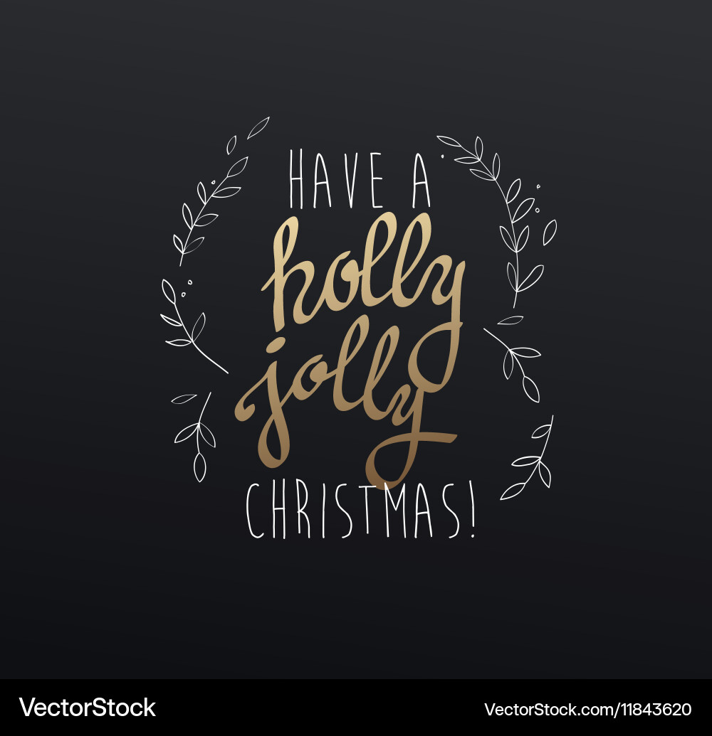 Holly Jolly Weihnachten Slogan Vektorbild