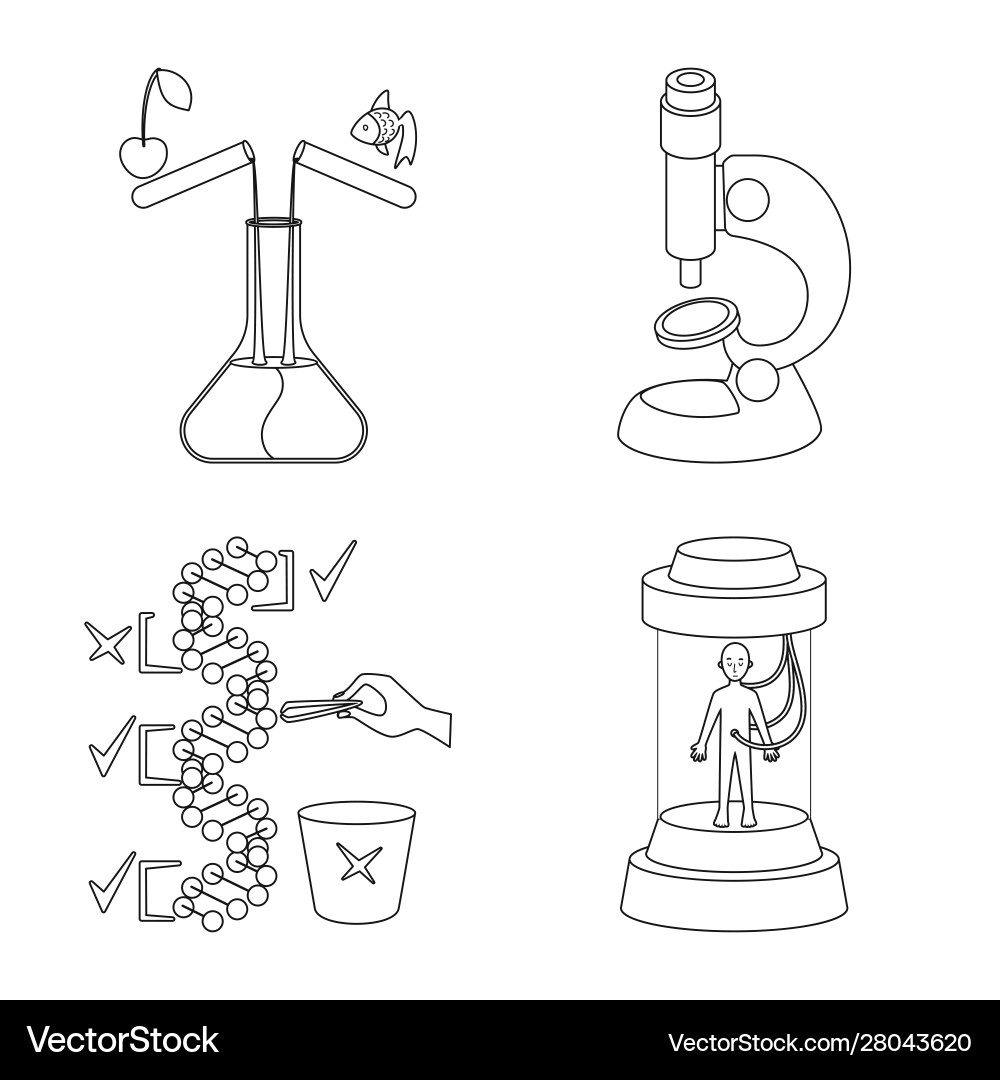Isolated object genetic and science sign set Isolated object genetic and science sign set Vector Image