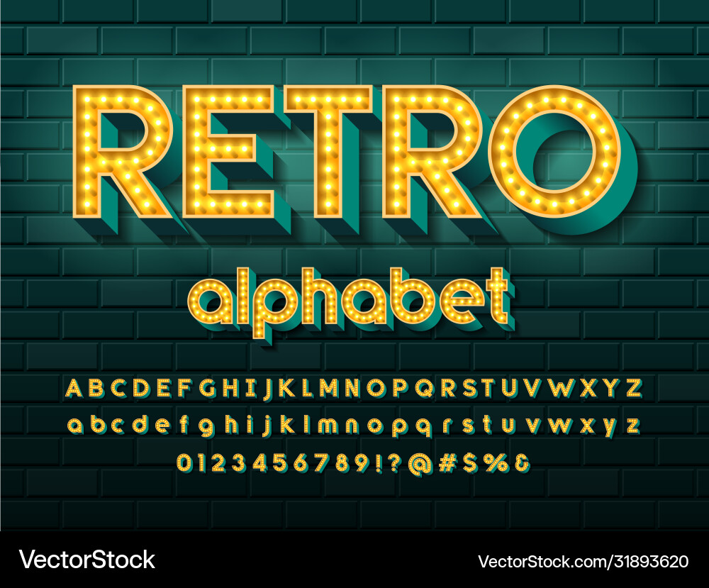Lightbulb font Vector Image