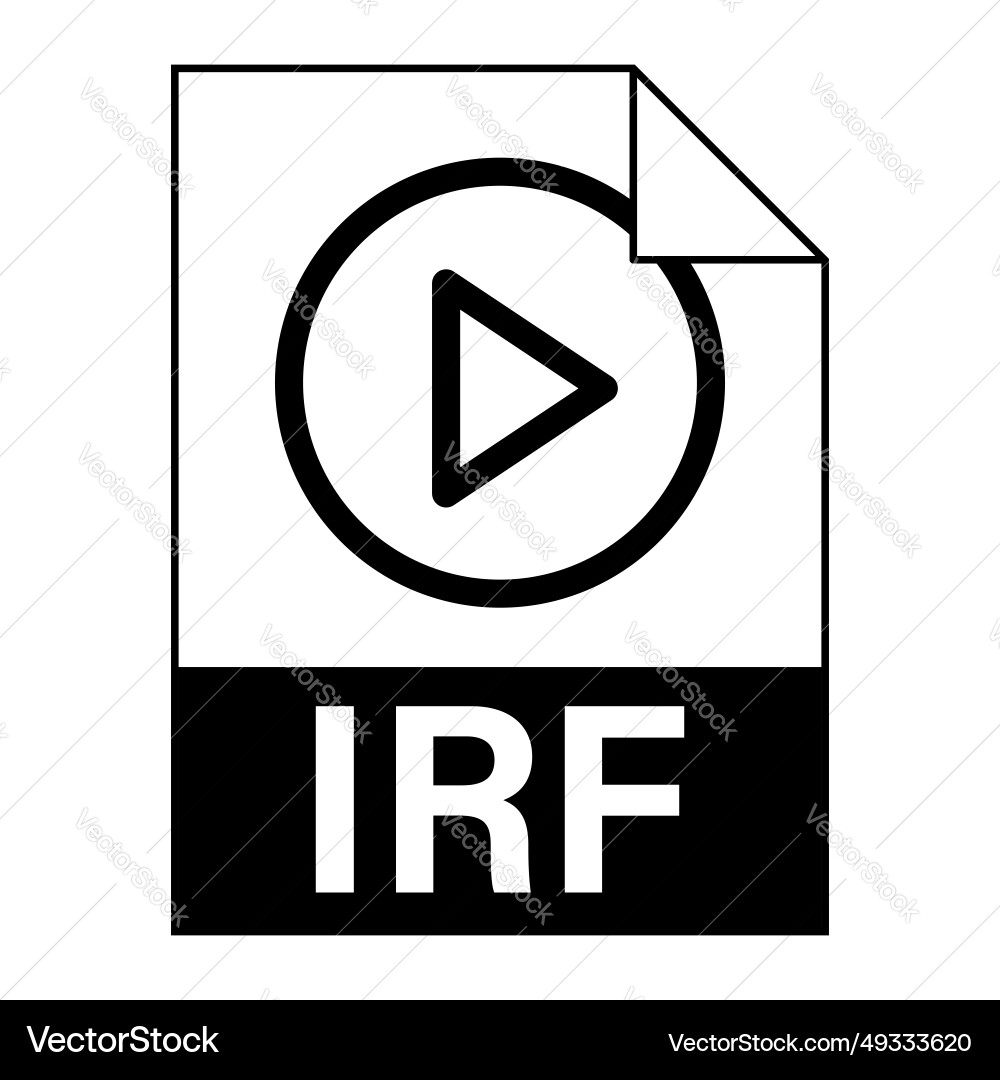 Modern flat design of irf file icon for web Modern flat design of irf file icon for web vector image