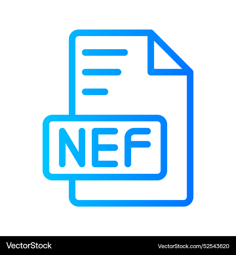 Nef document file picture gradient icon format Nef document file picture gradient icon format vector image