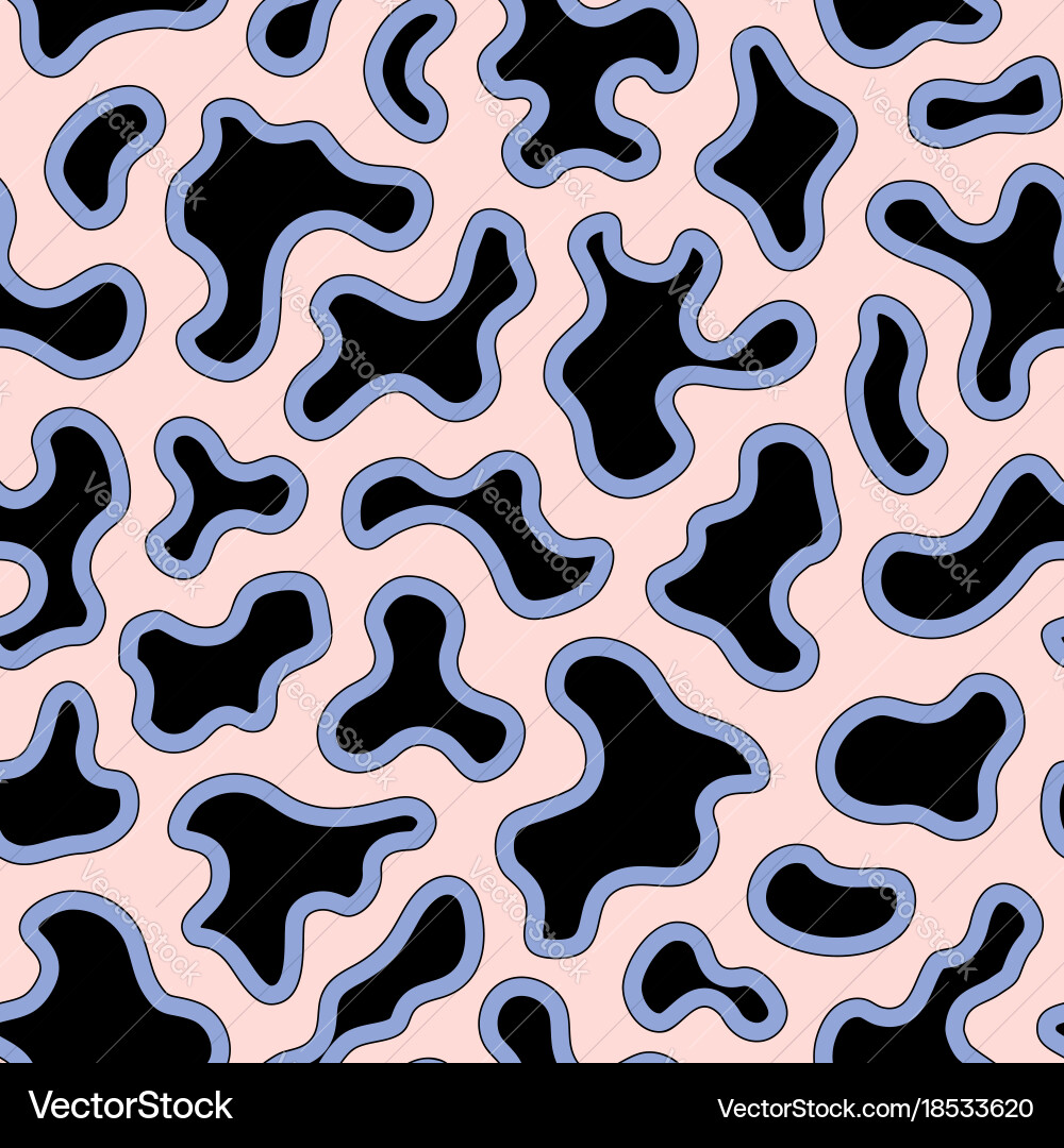 Seamless pattern with abstract fluid spots blots vector image