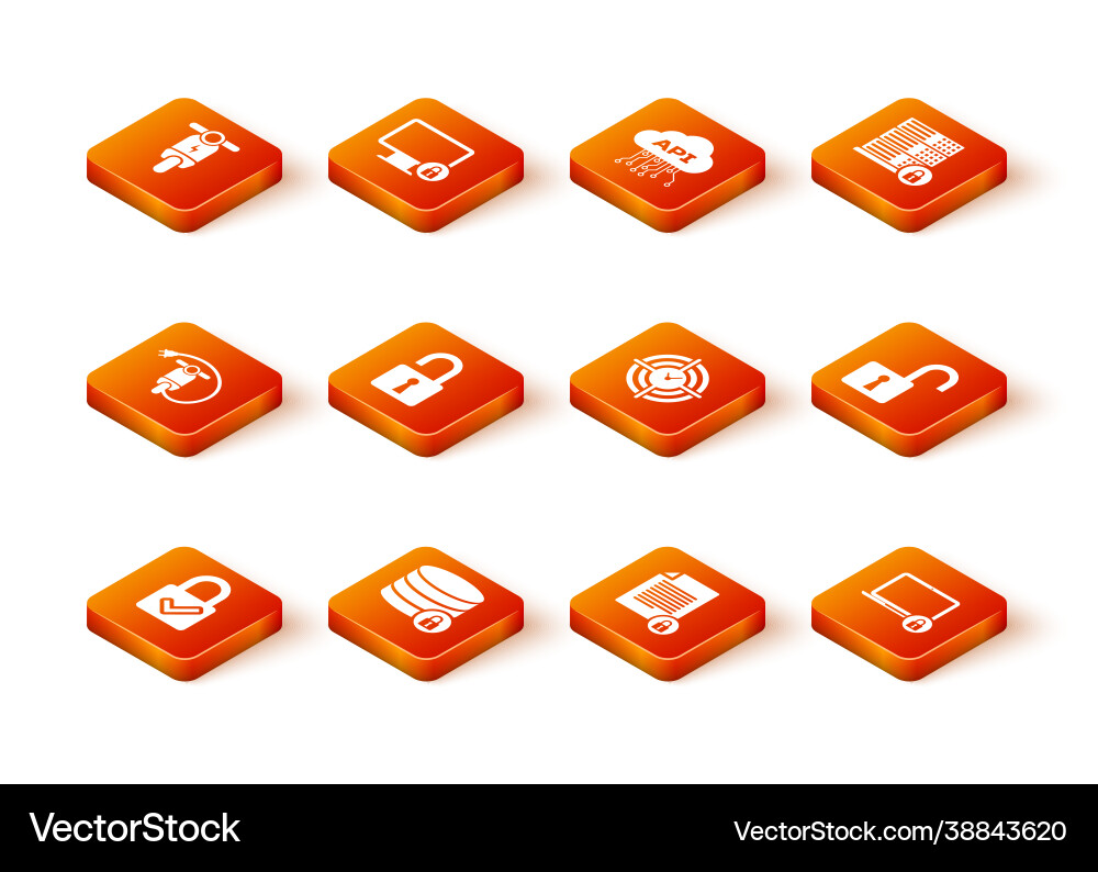 Set lock and check mark server security Set lock and check mark server security Vector Image