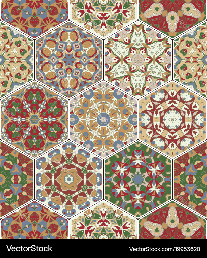 Set of hexagonal patterns vector image