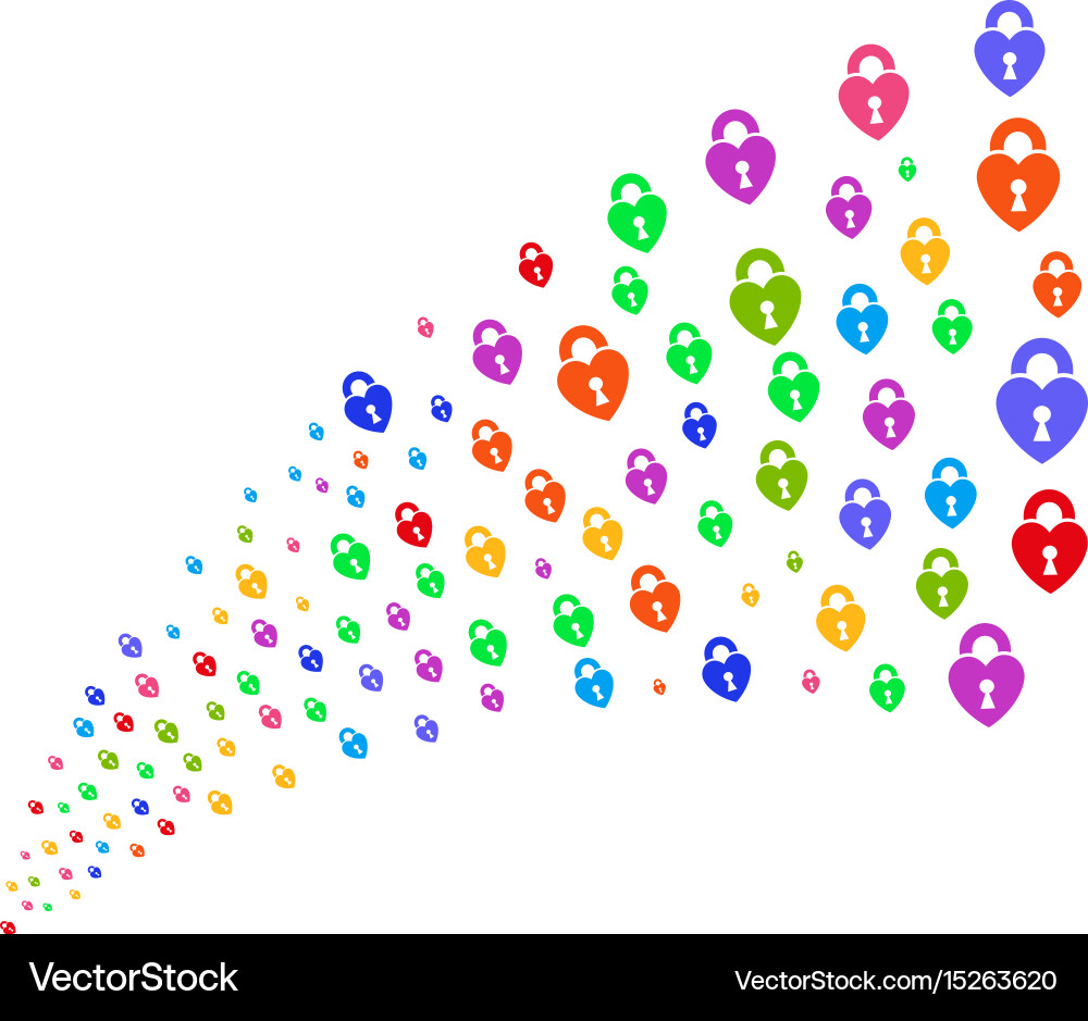 Source stream of heart lock Vector Image