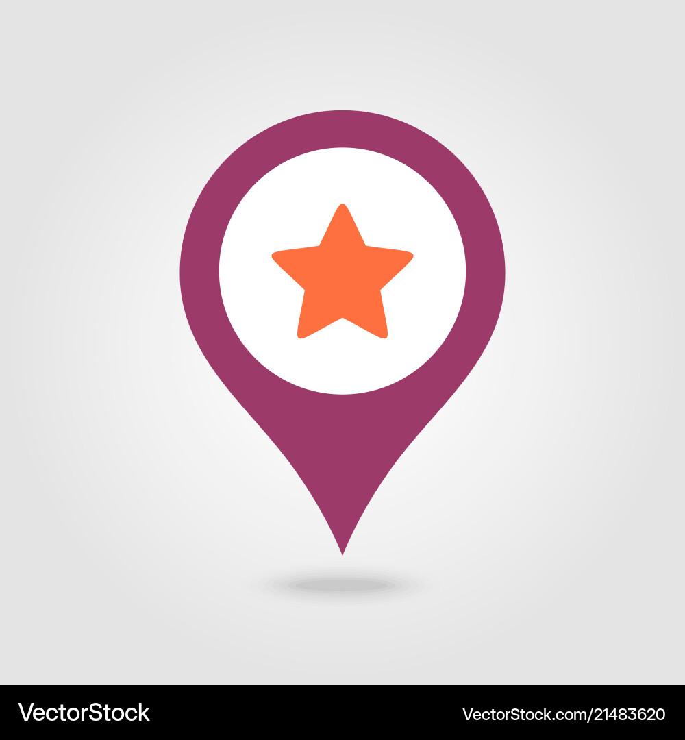 Star favorite pin map icon pointer markers Vector Image