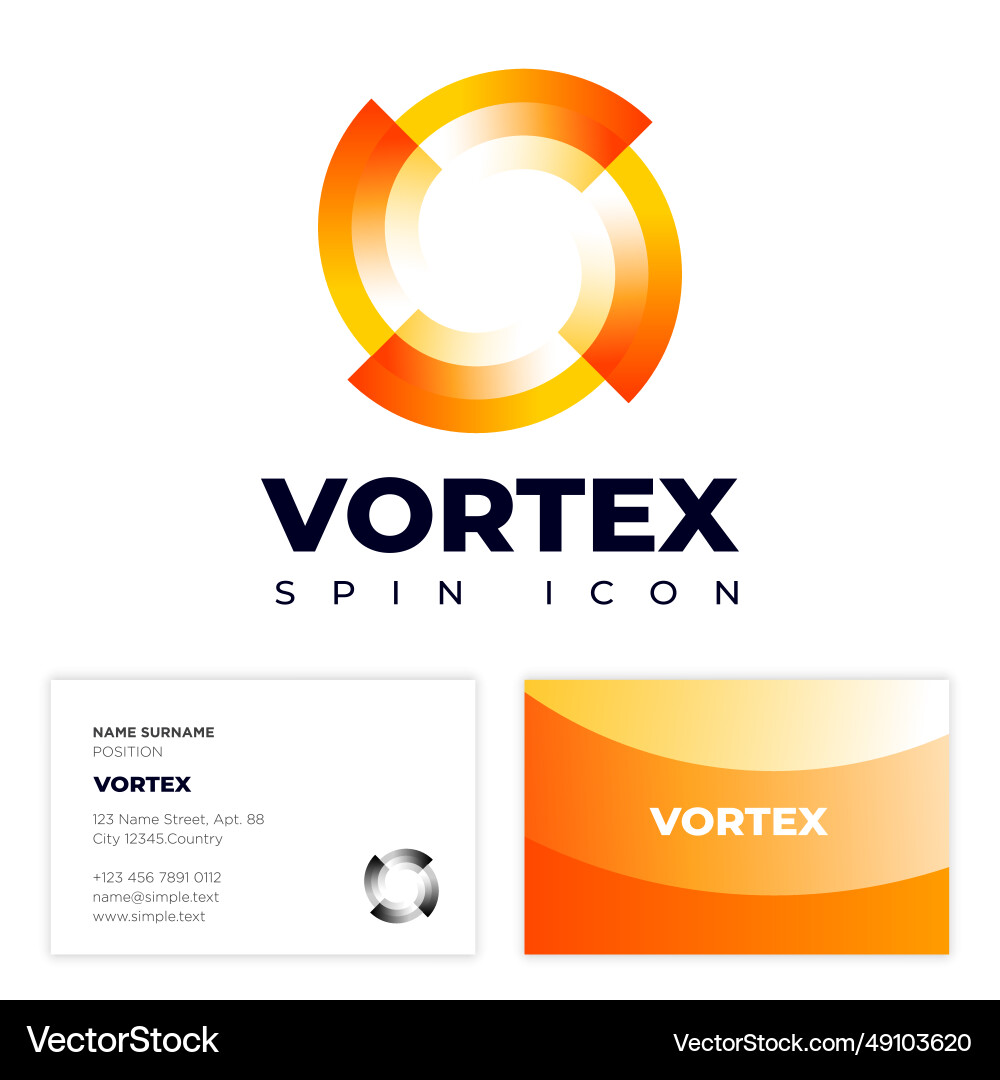 Vortex logo the dynamic symbol consists of orange Vortex logo the dynamic symbol consists of orange vector image