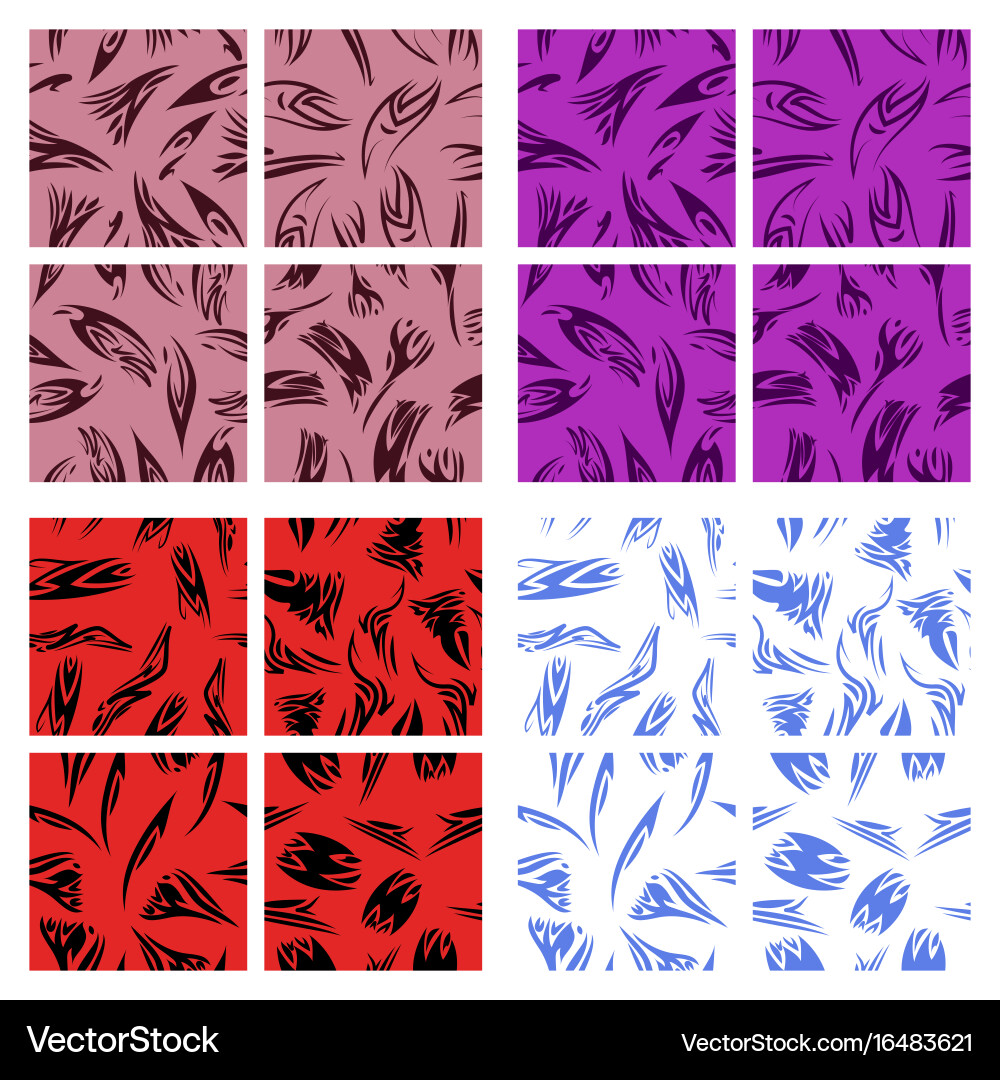Assembly of patterns in striped style vector image