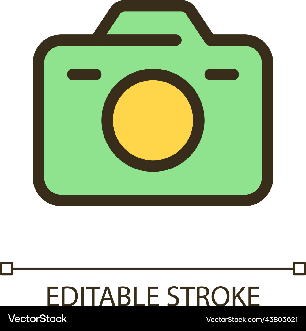 Camera pixel perfect rgb color ui icon vector image