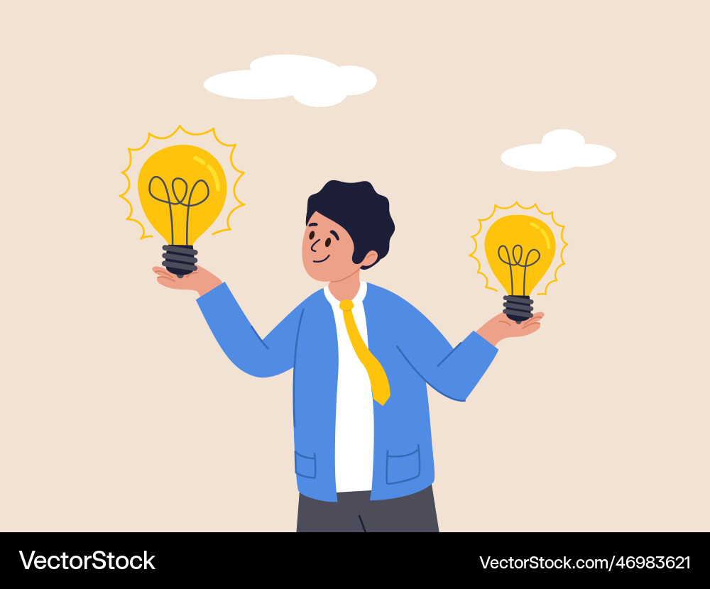 Concept of idea brainstorm thinking solution Concept of idea brainstorm thinking solution Vector Image