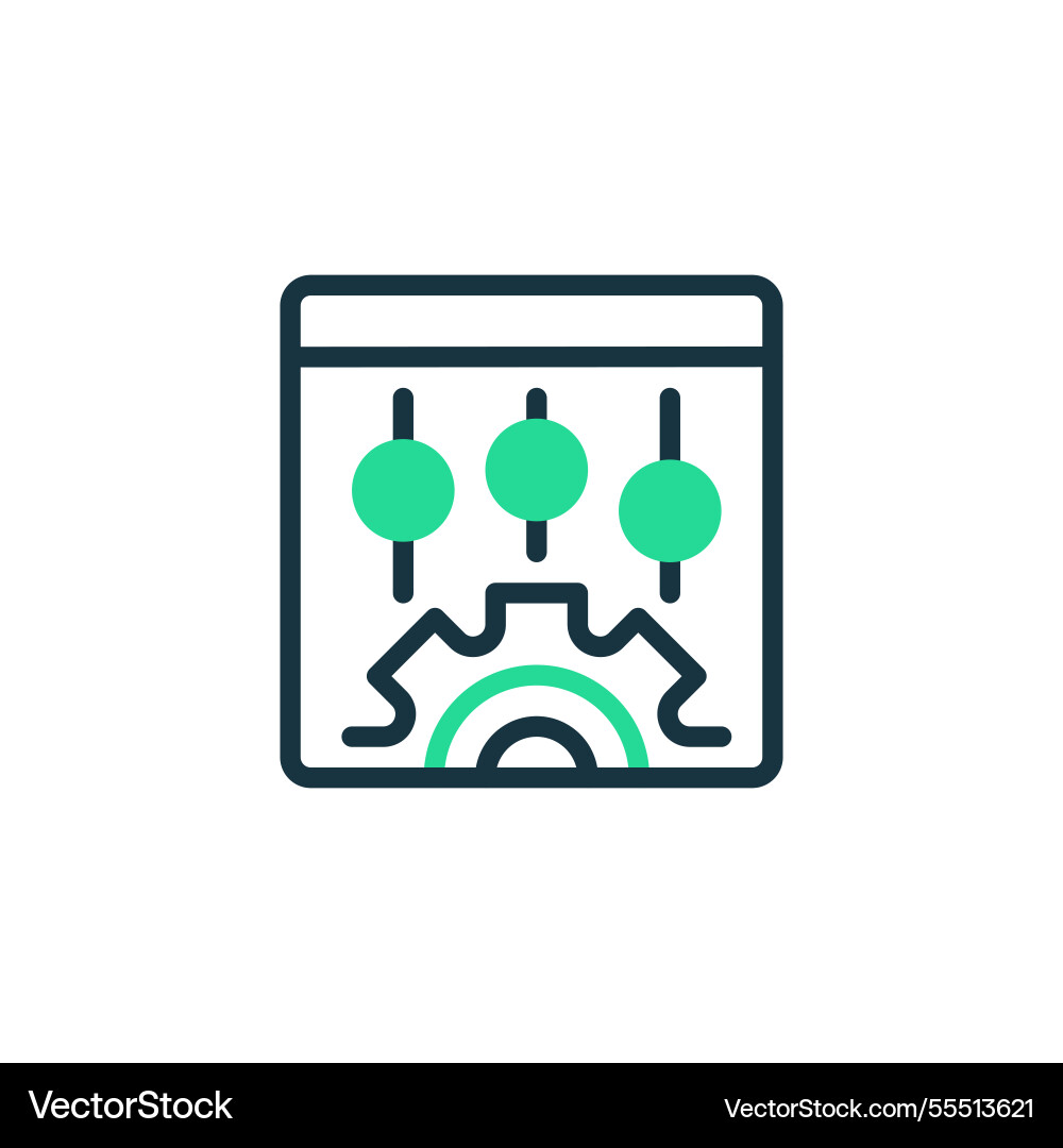 Control panel two tone color icon linear style Control panel two tone color icon linear style vector image