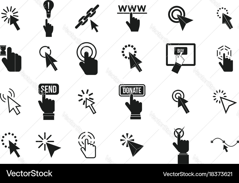 Cursor icon set simple style vector image