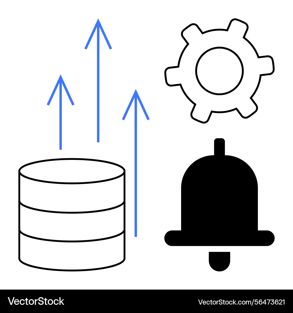 Data growth and notifications with settings Data growth and notifications with settings vector image