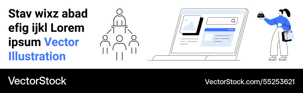 Digital collaboration with team networking online Vector Image