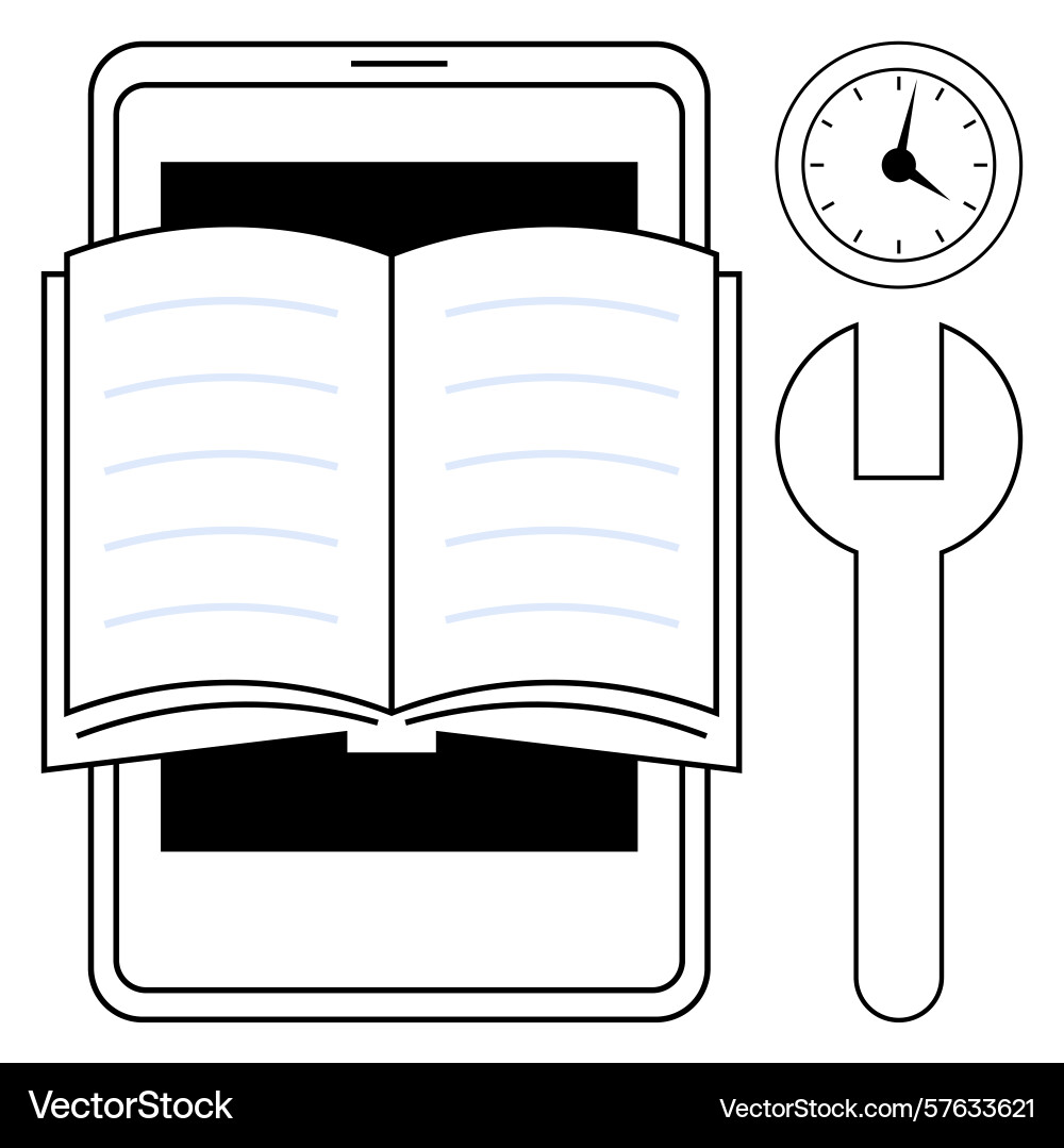 Digital learning concept with open book Digital learning concept with open book vector image