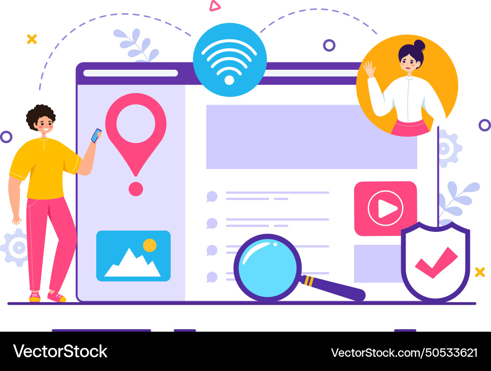 Intranet internet network connection technology Intranet internet network connection technology vector image