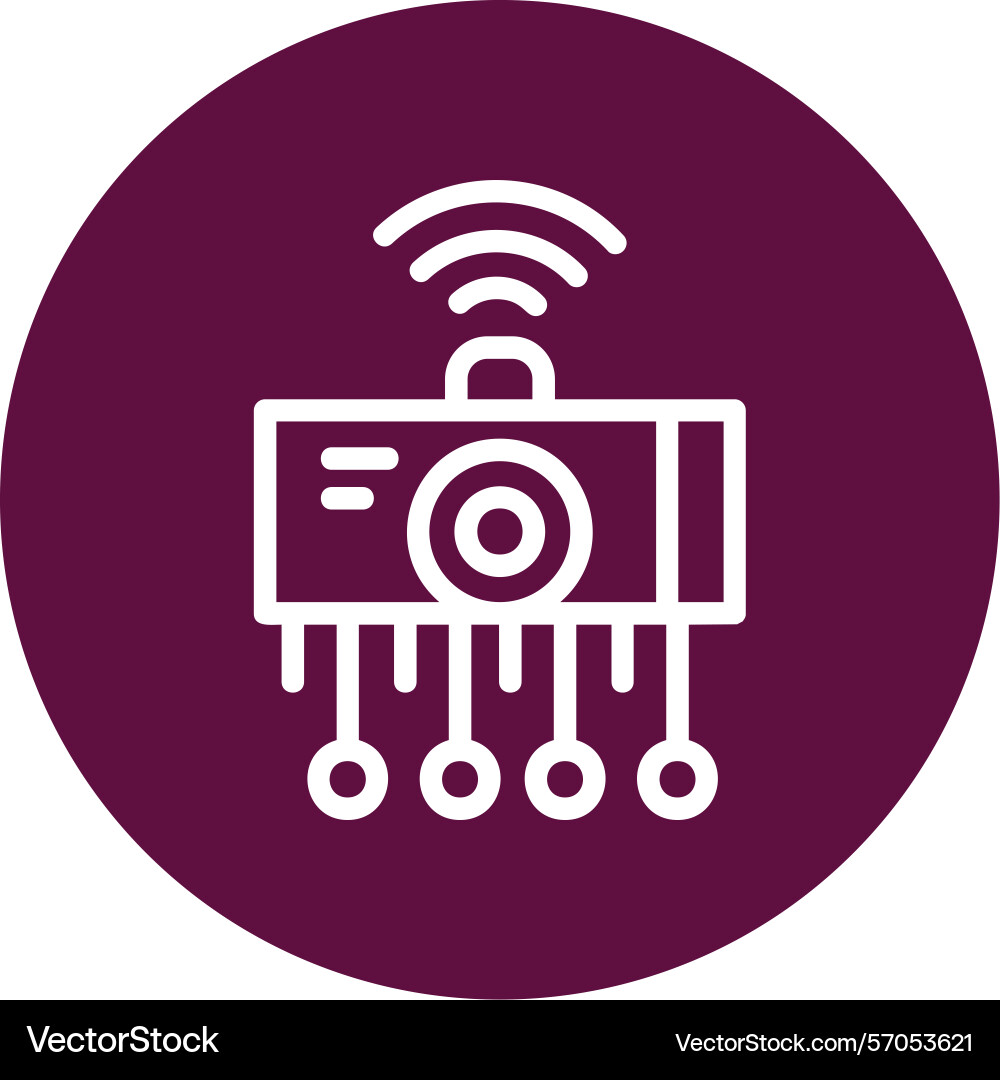 Iot sensors line circle style icon design vector image