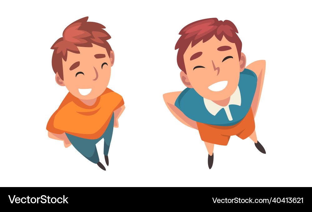 Man character looking up view from above Vector Image