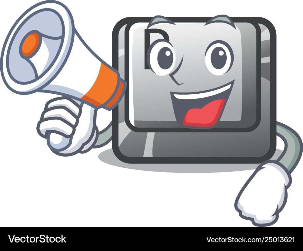 Mit Megaphone p-Taste installiert auf Cartoon Mit Megaphone p-Taste installiert auf Cartoon vektorbild