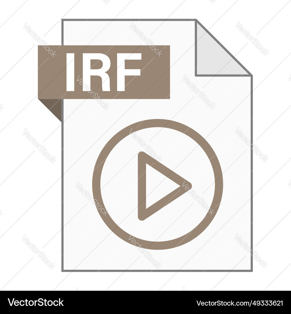 Modern flat design of irf file icon for web Modern flat design of irf file icon for web vector image