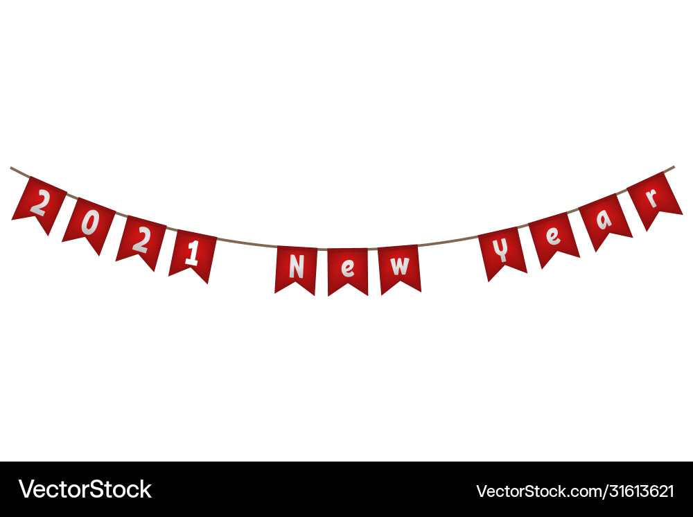 Neues Jahr 2021 Flagge garland Neues Jahr 2021 Flagge garland vektorbild