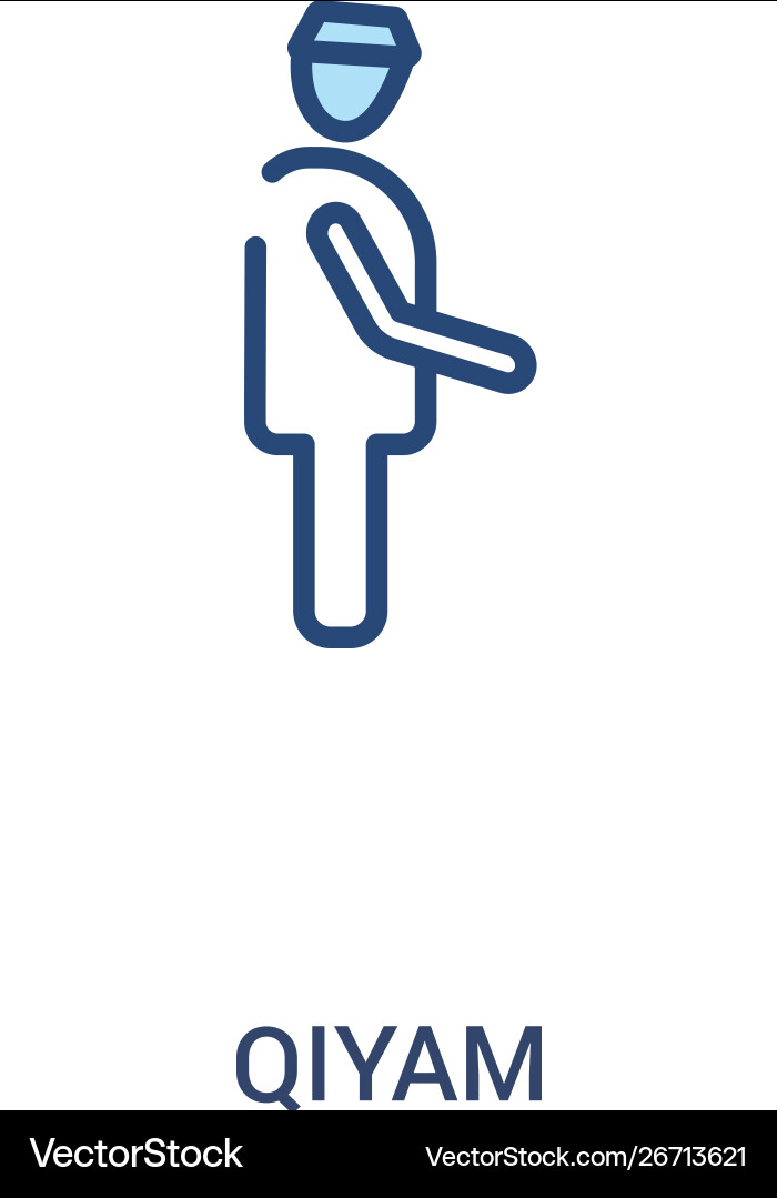 Qiyam concept 2 colored icon simple line element Vector Image