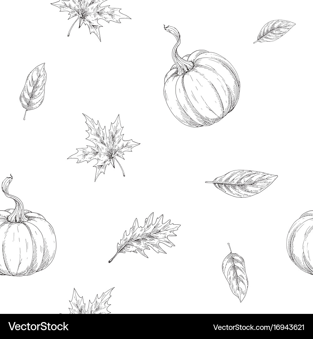 Seamless pattern on autumn theme Vector Image