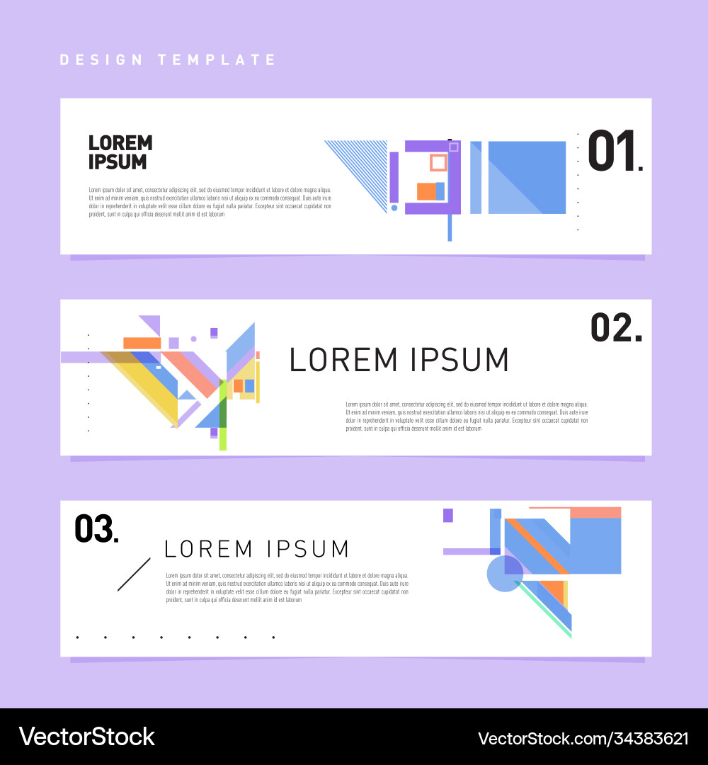 Set abstract banner web design template retro Set abstract banner web design template retro Vector Image