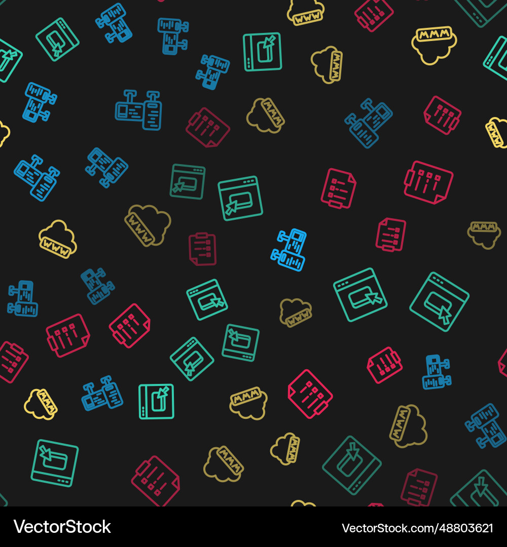 Set line computer monitor screen browser files Vector Image